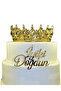 Plexiglass Happy Birthday Cake Topper 10X7 cm Gold