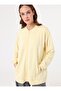 Basic Design Draped Sweatshirt - Light Yellow -