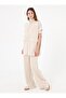Soft Textured Pocket Detailed Vest & Pants Set - Stone Color - - 3