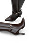 Women's Boots with Side Zipper, Heels, Gold Belt Detail - 3