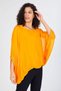 Women's Orange Italian Bat Sleeve Sequin Detailed Silk Blouse - 2