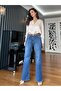 Blue High Waist Palazzo Denim Pants - 6