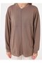 Basic Design Draped Sweatshirt - Mink - - 3