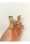 4 cm Gold Bow Hair Clip with Stones – Sparkling and Elegant Metal Hair Accessory - 6