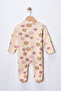 Baby Girl 2-Piece 100% Cotton Footed Romper Set - 3