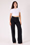 Women's Black Color Enzyme Washed Loose Fit Fabric 100% Cotton Denim Jean - 3