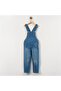 Girl child 5-8 years old daisy themed embroidered denim overalls