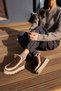 Munny Women's Brown Genuine Leather Suede with Plush Ultramini Boots
