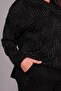 Women's Plus Size Flared Stone B Printed Black Tracksuit Set - 5