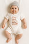 You Are My Sunshine Baby Romper-100% Cotton Interlock Fabric Summer Unisex Short Sleeve - 3