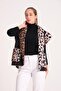 Women's Black Italian Short Vest with Leopard Fur Inside - 7