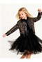 Stylish Girl's Suit Consisting of a Patterned Jacket and a Fluffy Black Tulle Skirt - 2