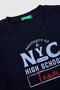 Baby Boy 1-6 Years Printed Uzunkol T-Shirt Navy Blue - 3