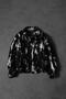 Men's Black Patterned Bomber Fleece Jacket - 2