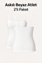 Women's White Thin Strap Tank Top - 2 Pack - 3
