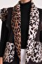 Women's Black Italian Short Vest with Leopard Fur Inside - 8