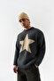 Star Crew Neck Teddy Fabric Sweater - 2