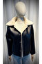 Women's Black Fur Lined Buttoned Leather Coat - 4