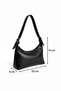 Women's Shoulder and Hand Bag - Set of 2 Black-Taba - 3