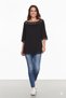 Flower Motif Lace Large Size Blouse Black - 3