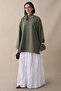 Oversized Khaki Sweat with Folded Sleeves - 5