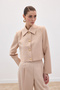Buttoned Short Jacket - Beige - 5