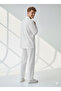 Unisex Corded Fabric Shirt Collar Long Sleeve Pocket Elastic Waist 2-Piece Set - 3