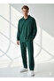 Unisex Corded Fabric Shirt Collar Long Sleeve Pocket Elastic Waist 2-Piece Set