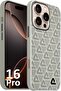iPhone 16 Pro Leather Back Cover, Triangle Pattern, Shockproof (Light Beige) - 2