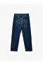 Regular Waist Cotton Loose Baggy Jean Pants - 5