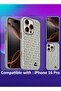 iPhone 16 Pro Leather Back Cover, Triangle Pattern, Shockproof (Light Beige) - 4