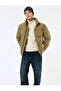 Long Sleeve Hooded Pocket Detailed Zippered Slim Fit Mock Neck Winter Puffer Coat