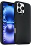 Leather Slim Case for iPhone 16 Pro Max with Camera Lens Protection (Black)