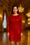Elegant Shoulder Shoulder Pad Layered Sequin Embroidered Backless Evening Dress Stylish Evening Gown