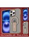 iPhone 16 Pro Max Case-Foldable Kickstand,Magnetic Magsafe,TPU+PC (Beige) - 3