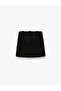 Mini A-Line Tweed Skirt with Metal Accessories and Pocket Detail - 4