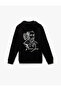 Long Sleeve Hooded Fleece-Lined Licensed Van Gogh Printed Sweatshirt - 4