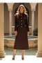 Imported Tweed Fabric Button Detailed Lined Special Design Long Dress