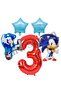 Sonic Boom Balloon 3 Years Old Red Number Foil Balloon Set Sonic Concept Balloon Set - 2