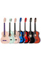 38-inch folk classical guitar, maple & ebony, multi-color patterns - 4