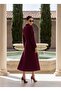 Imported Tweed Fabric Button Detailed Lined Special Design Long Dress - 8