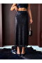 High Waist Sequined Long Skirt - 3