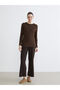 Two Mt Shop Quality Lcw Everyday Brown Combed Cotton Polka Dot Tight & Slim Long Sleeve Women's Bodysuit - 2