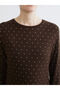 Two Mt Shop Quality Lcw Everyday Brown Combed Cotton Polka Dot Tight & Slim Long Sleeve Women's Bodysuit - 3
