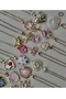 Steel Necklace with Pink and Gold Details - 5