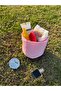 Pink Gingham Patterned Practical Multi-Purpose Organizer Bathroom Desktop Makeup Organizer - 3