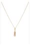 Baguette Stone Detailed Gold Color Steel Necklace