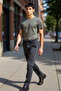 Men's Dark Brown Plain Textured Regular Fit Trousers Functional Durable Quality Comfortable Stylish