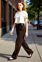 Women's Wide Leg Belted Woven Fabric Pants Functional Durable Quality Comfortable Casual