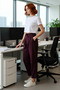Women's Khaki High Waist Harem Cut Lace-Up Pants Functional Durable Quality Aesthetic - 3